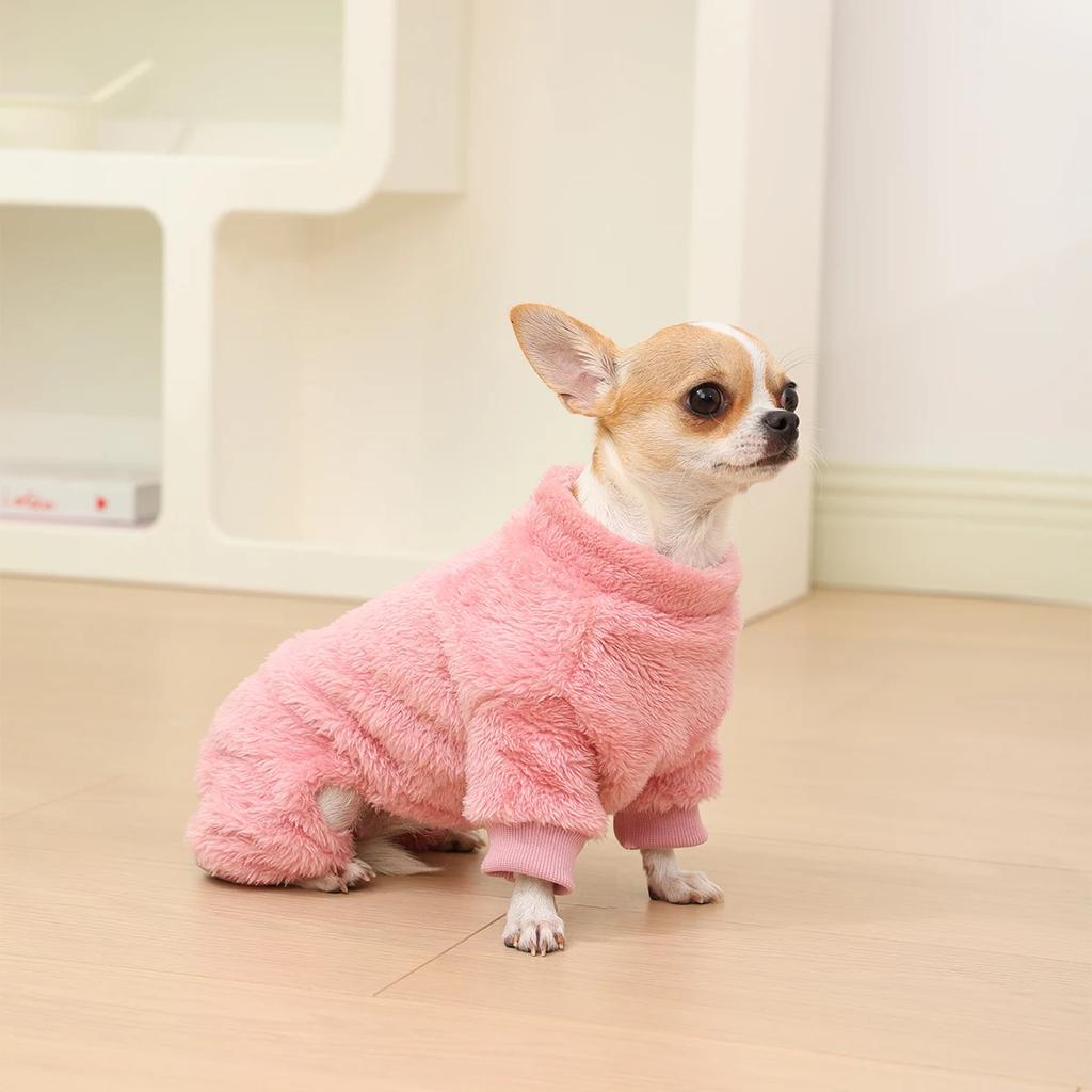 Four Legs Jacket Coat Winter Warm Pet Clothes Soft Flannel Dog Jumpsuit Puppy Cats for Small Medium Dogs Yorkie Outfit New