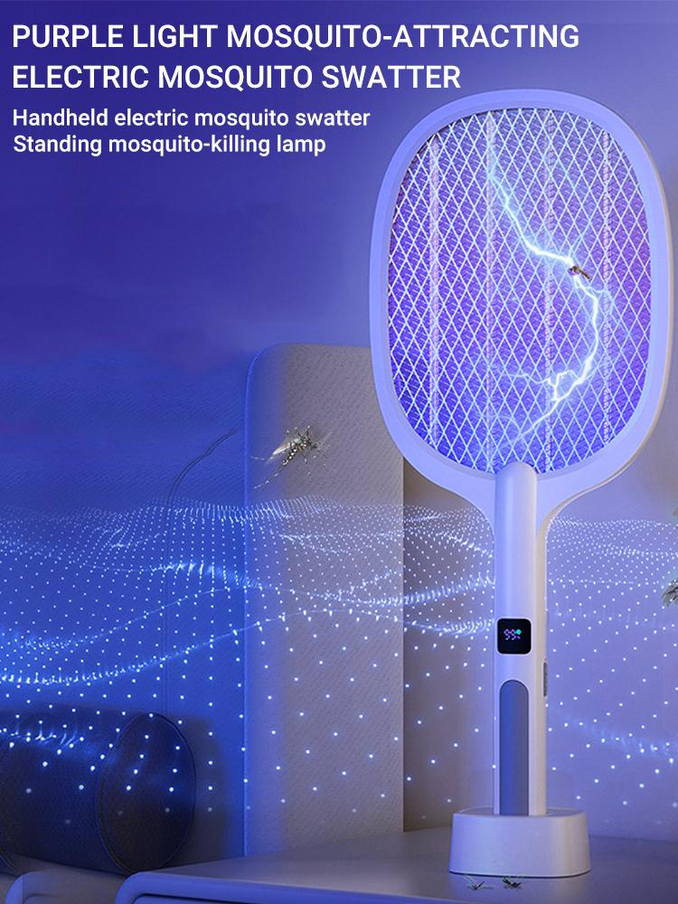 4000V Type-C Electric Fly Swatter Killer Insect Rechargeable Detachable Handheld Automatic Tapping Mode Indoor and Outdoor