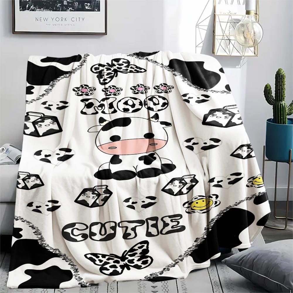 Leoparden- und Kuhmuster Flanelldecke, Hohe Qualität, Bequem für alle Jahreszeiten, Heimdekoration, Wärme und Komfort, Perfekt für Weihnachtsgeschenke