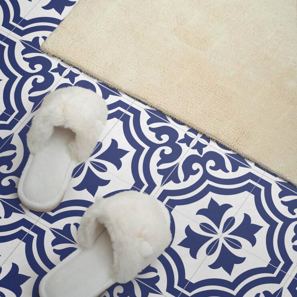 Decorative Self-Adhesive Vinyl Panel 100x50 cm Plant Pattern in Tiles