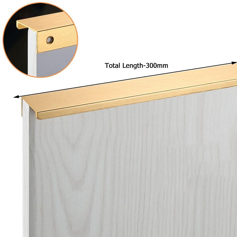 KAK Gold Silver Black Hidden Cabinet Handles Zinc Alloy Kitchen Cupboard Pulls Drawer Knobs Furniture Door Handle Hardware