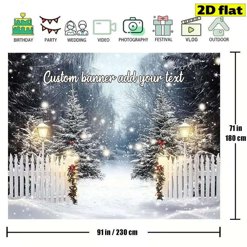 2D Add-Your-Own-Text Christmas Banner for Weddings & Birthday Events 47.2x31.5inch/120*80cm