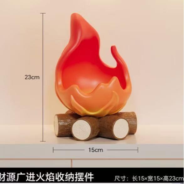 Firewood Ornaments for Moving Into A New Home Flame Shaped Celebration Entrance Hall Storage Key Storage Tray