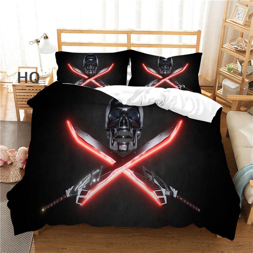 Skull Printing Duvet Cover Youth Bedroom Decor Bedding Suit Comforter Cover