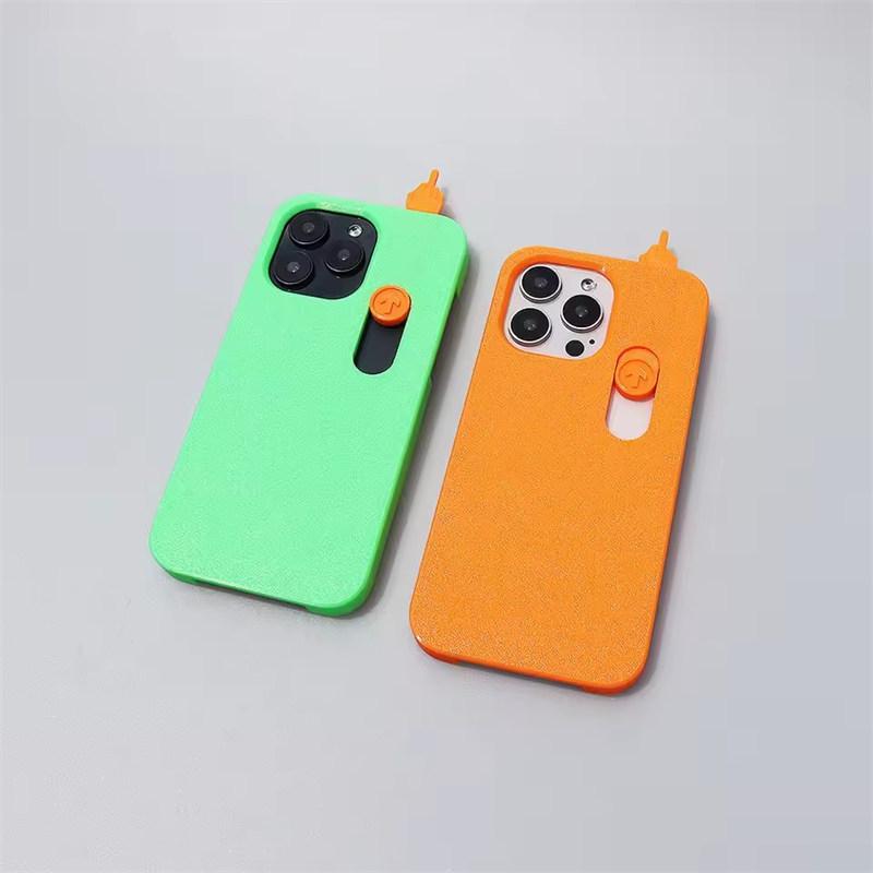 Mittelfinger iPhone Serie Anti-Fall Silikonhülle 3D Gedruckte Schiebe-Handyhülle Interessante Mittelfinger-Handyhülle