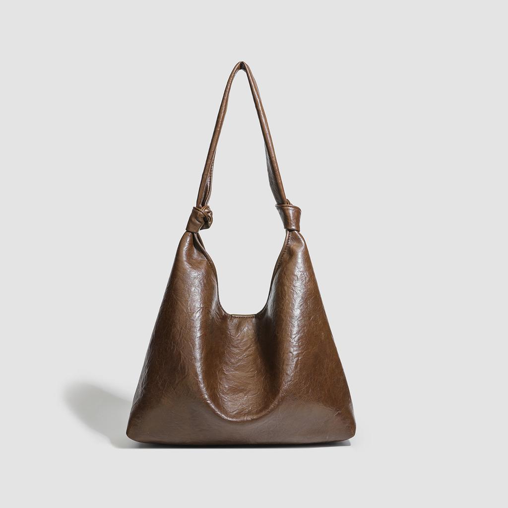 Retro Simple Large-capacity Tote Bag Female College Student Commuter Leisure Bag Single Shoulder Crossbody Underarm Handbag Female