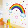 Rainbow Colors Self-Adhesive Wall Decals for Kids Bedroom, Nursery, Reading Corner Decor, Removable and Waterproof