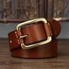 3.8CM Reines Rindsleder Hochwertige Echtes Ledergürtel für Herren Markenriemen Männliche Messingschnalle Ausgefallen Vintage Jeans Cowboy Cintos