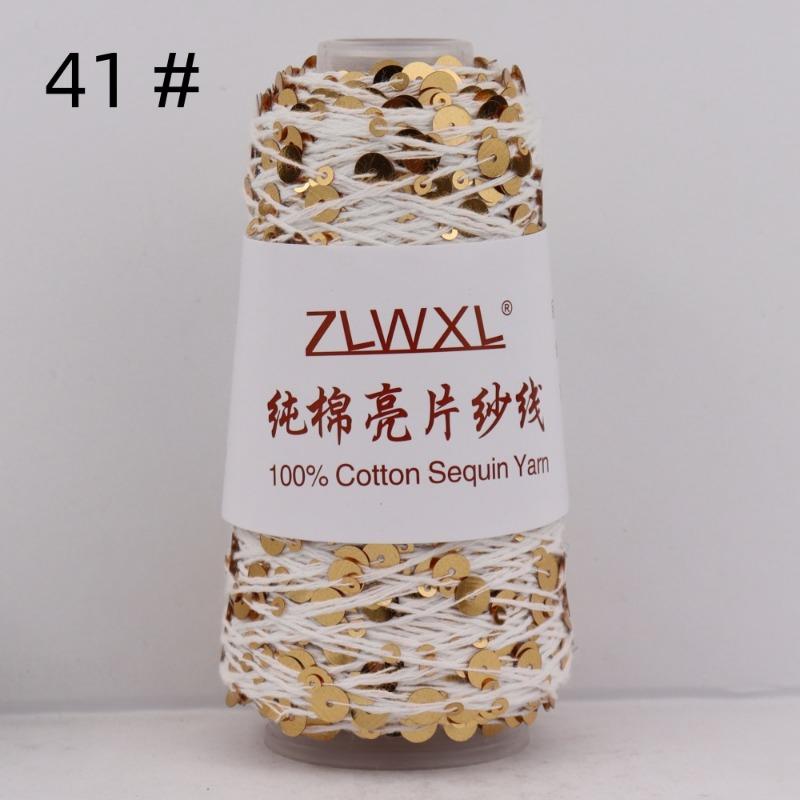 1000g /3200M 100% Cotton Yarn 6mm+3mm Special Sequin Yarn DIY Knitted Garment Accessories Rag Doll Knitting Yarn