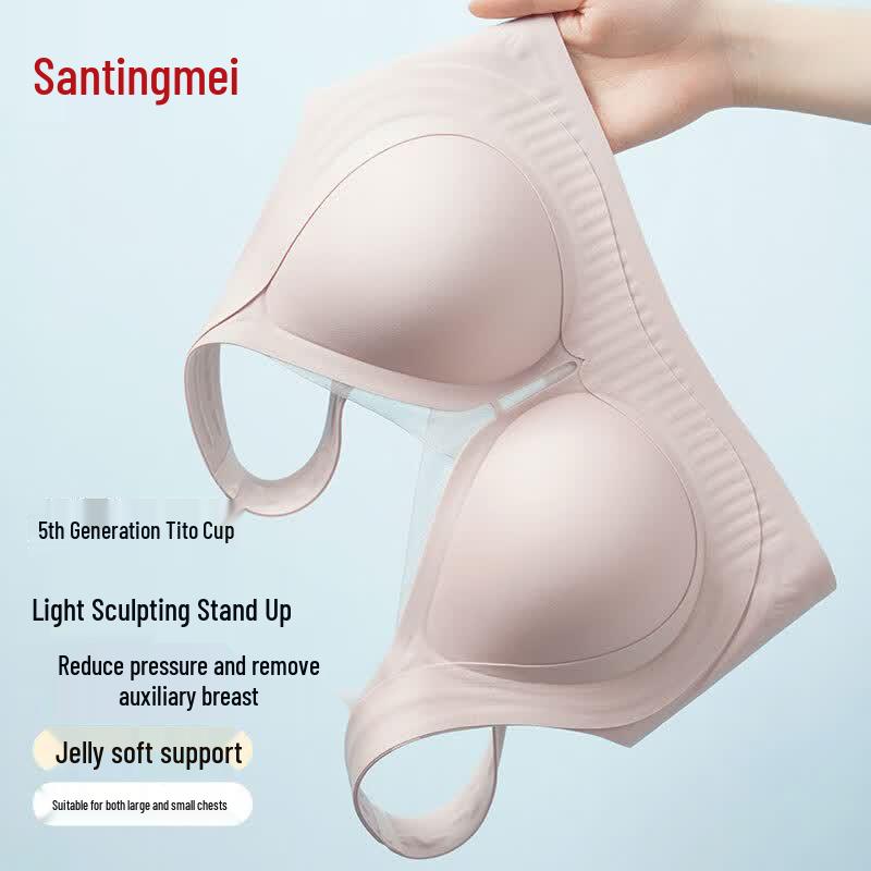 Tingmei Seamless Wire-Free Mesh Push-Up Bra