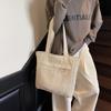 Solid color versatile casual shoulder bag large capacity simple texture tote bag fashionable commuter art bag