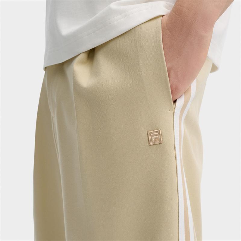 Men's Pants FILA Casual Pants Men's Stone Sand Khaki Moderate Straight Fit Pants