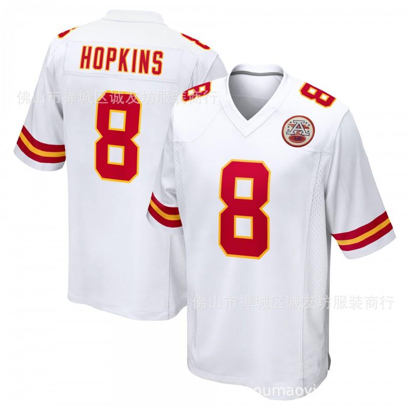 Mens Kansas City Football Jersey 8 DeAndre Hopkins White Sports Uniform All