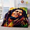 Bob music Vibrant Art Blanket Flannel Blanket for bed, sofa, Camping, Hiking, Picnic Essentials, gift for family Fan gifts