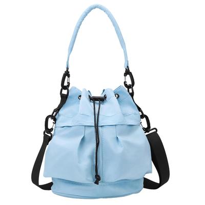 Drawstring Shoulder Bucket Shoulder Shoulder for Women and 7986821 [LTG] Bag, Bag, Bag, 2-way, Bag, Handbag, Bag, Lightweight, Nylon, Men, (sax)