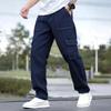 Men's Baggy Pants Casual Wide Leg Cargo Pants Elastic Waist Designer Streetwear Trousers