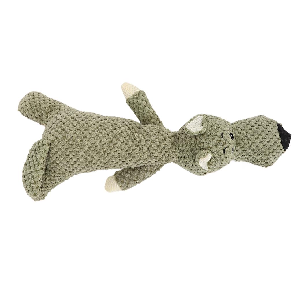 Hund Quietschspielzeug Zahnreinigung Interaktiv Niedlich Wolf Form Plüsch Welpen Kauspielzeug für Kleine Mittelgroße