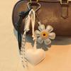 Sunflower Flower Heart Keychain Vintage Bag Ornament Fashion Bag Hanging  Keys