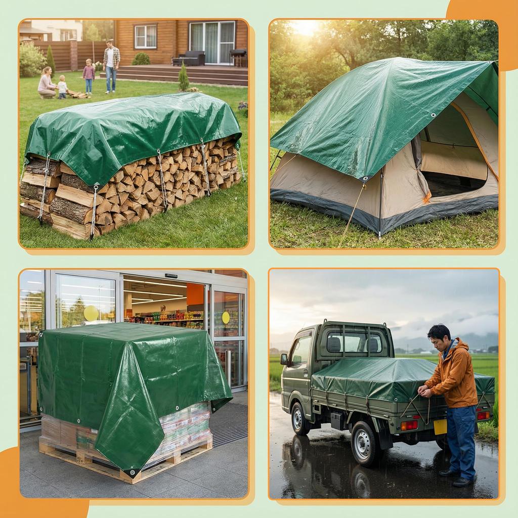 kilogorge Light Truck Suitable for and 2t x Polyester Canvas Resin UV Reinforced Nylon Rope Flat Easy Lifespan 5 Years Cover, Waterproof, 1t, 1.5t,