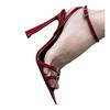 2024 New Super High Heel Open Toe Versatile Sandals Female Pointed Head Fine Heel Banquet Red High Heels Sexy Women Shoes Slides