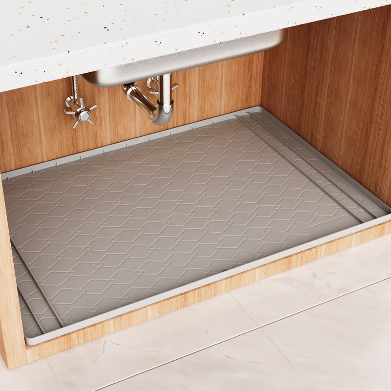 

Kitchen Sink Mat, Cabinet Protection Mat, Silicone, Tray, 86.4x55.8cm серый