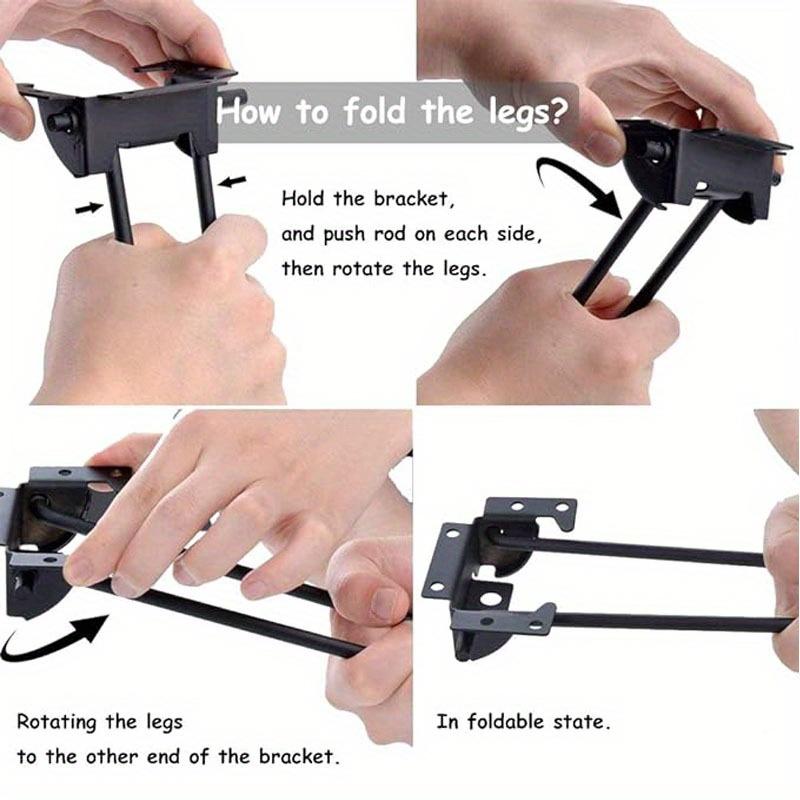 4pcs Foldable Hairpin Legs Metal Folding Table Legs DIY Furniture Legs for Coffee End Tables Side Table Laptop Table Mini Desk