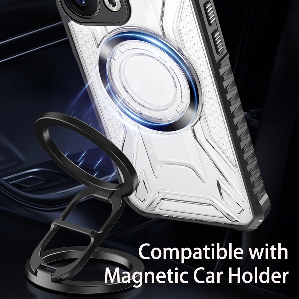 KEYSION Transparent Magnetic Case for TECNO Spark Go 1 1S Go 2025 Silicone+PC Heavy Duty Shockproof Phone Cover for Pop 9 4G