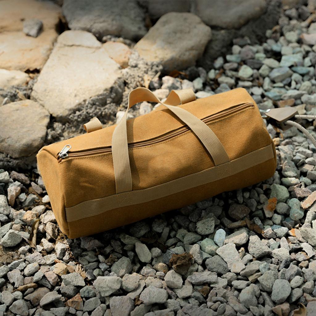 Tent Stake Bag Waterproof Dustproof Canvas Tent Pole Bag Portable Pegs Tool Storage Bag for Camping Hiking Outdoors