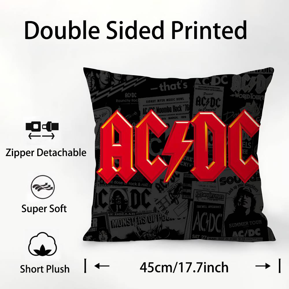 

Наволочка для подушки рок-группы AC/DC квадратная с двусторонним принтом, наволочка для подушки для дивана, домашнего декора спальни, подарок 12x12Inch