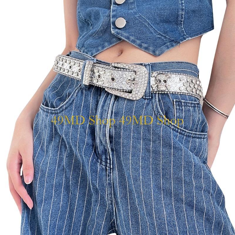 49MD Stylish Waist Strap Waistband with Crystal Studded for Women Girls