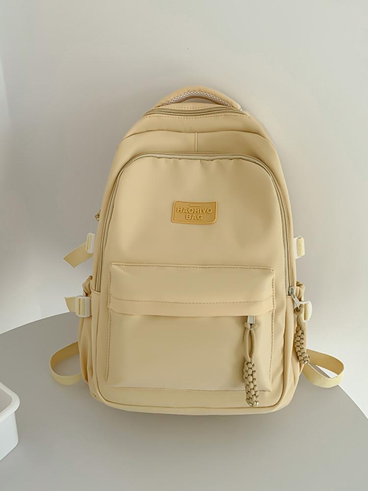Schoolbag Japanese ins unprinted solid color college student schoolbag high value large capacity lightweight waterproof junior high school student 