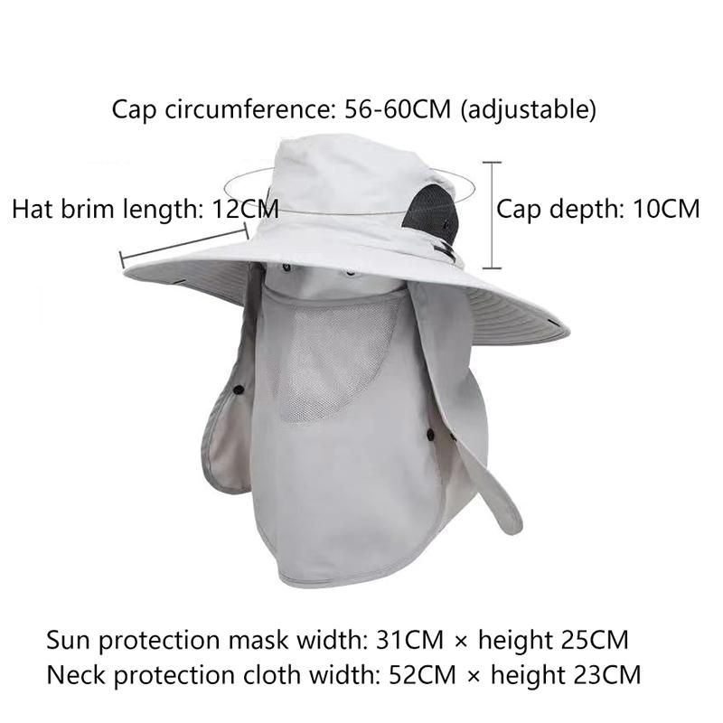 1 Pc Full Face Cover Fishing Hat Sun Cap With Mask Summer Hat Mountaineering Sun Protection Anti UV Hiking Hat Women Men