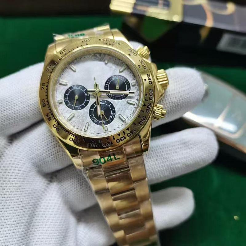 Orologio Meccanico Automatico Cronografo Universo Uomo Serie Daytona Laojia Verde Oro