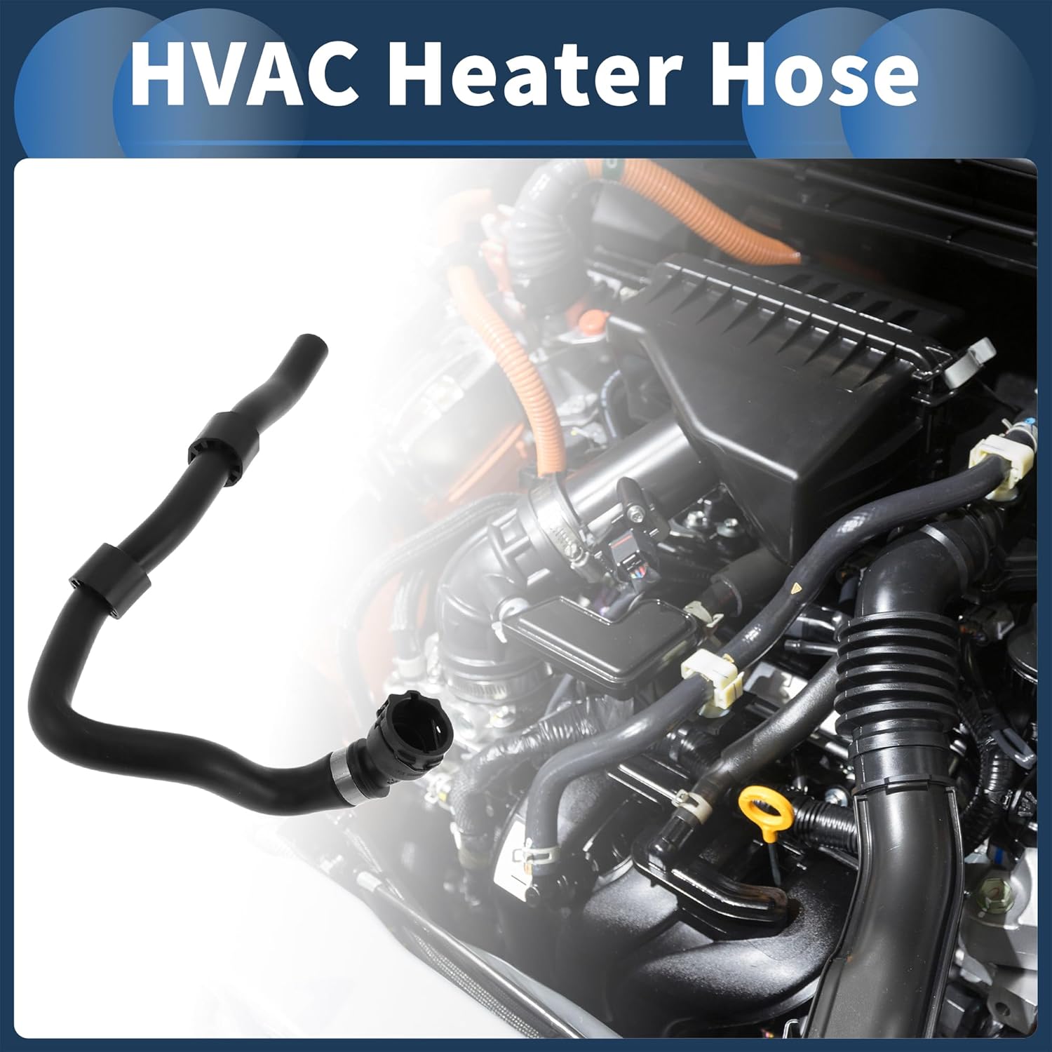 

HVAC Heater Hose Engine Radiator Coolant Hose No.64213416609 for BMW X3 E83 3.0L L6 2007-2010 Rubber Black Good Sealing