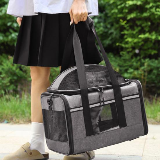 Mesh Cat Carrier Bag Pet Travel Tote with Adjustable Shoulder Strap Breathable Pet Carrier Cross Body Bag for Small Dogs Cats