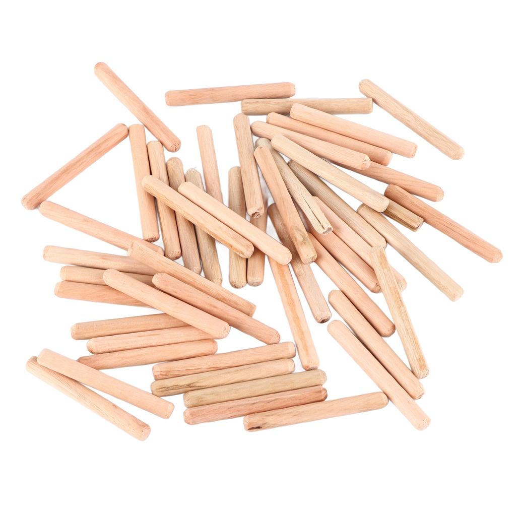 50pcs Cabinet Drawer Round Fluted Wooden Craft Dowel Pins Rods (M6*50)