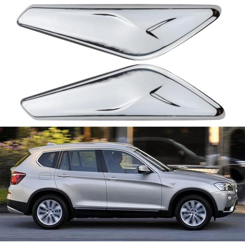 Front Fender Chrome Finisher Trim Right Left Side Fits X3 F25 X4 F26 2013-2017 Replaces 51117338570 51117338569