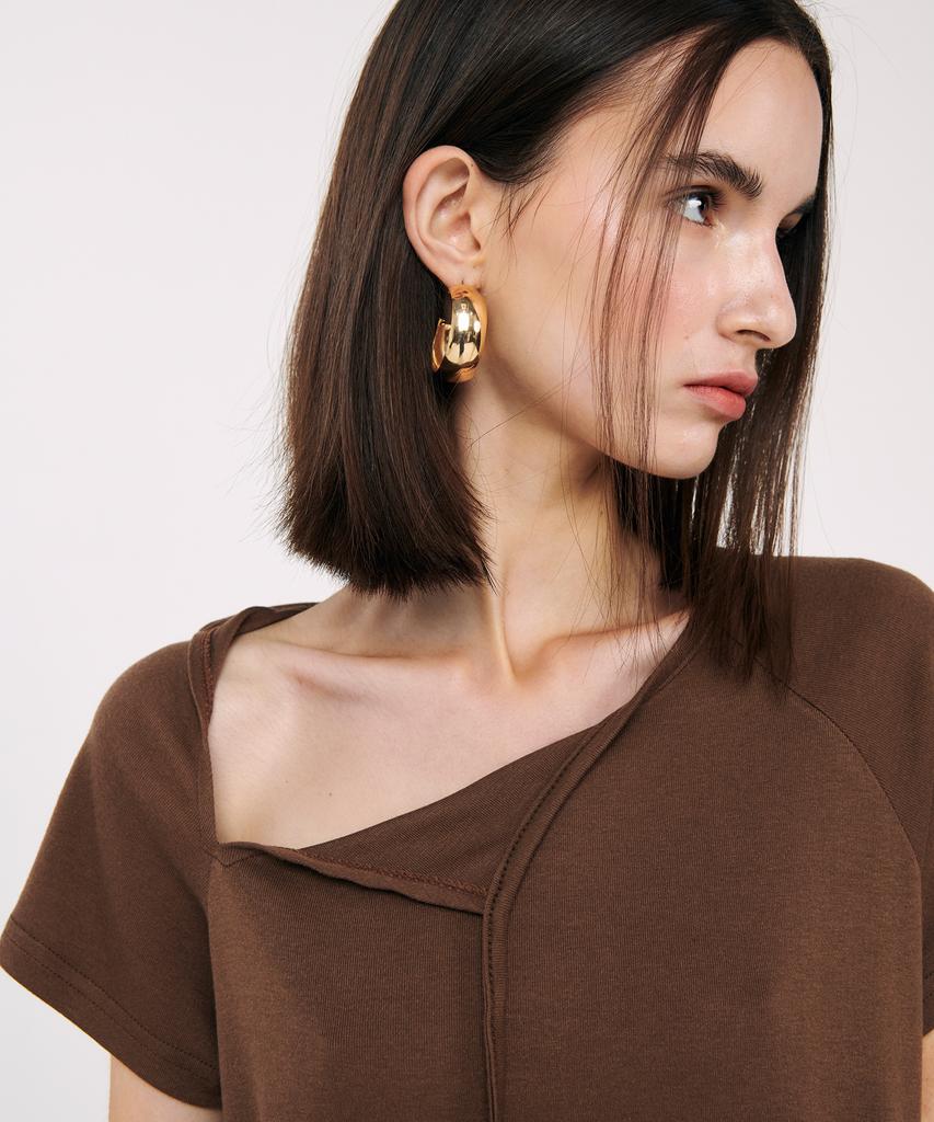 TWENTY FOUR T Two-Way Ribbon T-Shirt Brown