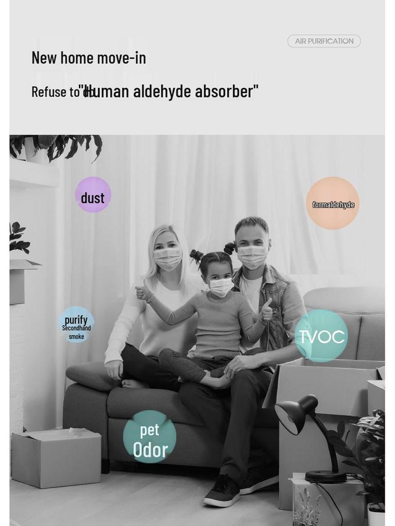 Portable Desktop Air Purifier for Home and Office - Odor and Smoke Removal