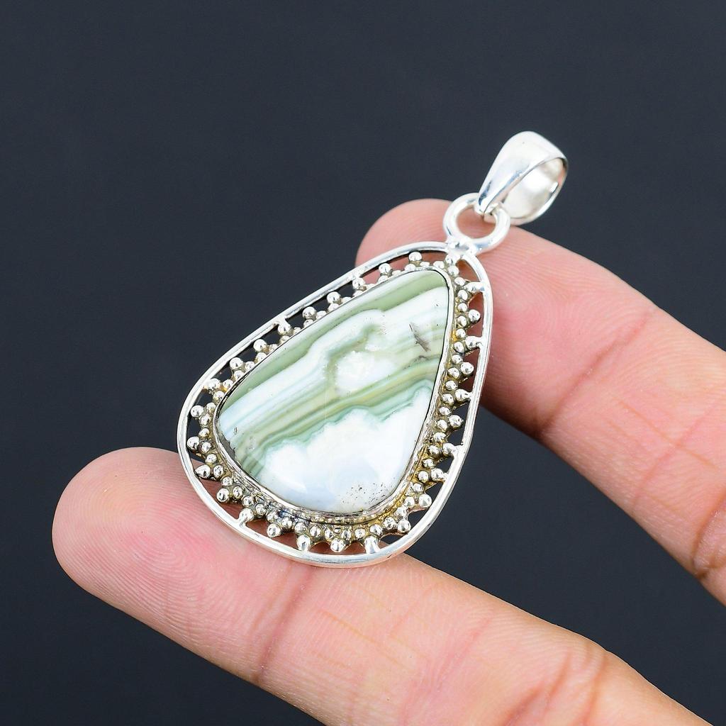 Friendship Day Deal Sterling Silver Natural Blue Rhodochrosite Mother Pendant