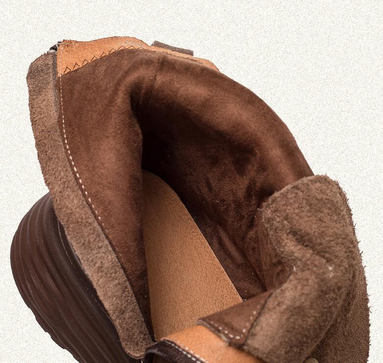 Fashion GKTINOO Handmade Boots Women Genuine Leather Round Toe Lace-up Zipper Platform Thick-soled Mid-calf Boots Retro Zapatos Mujer