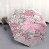 Rose My Melody Automatic Opening and Closing Cartoon Umbrella - Small Umbrella Suitable for Various Occasions, Portable 3-Fold Small Umbrella for Men