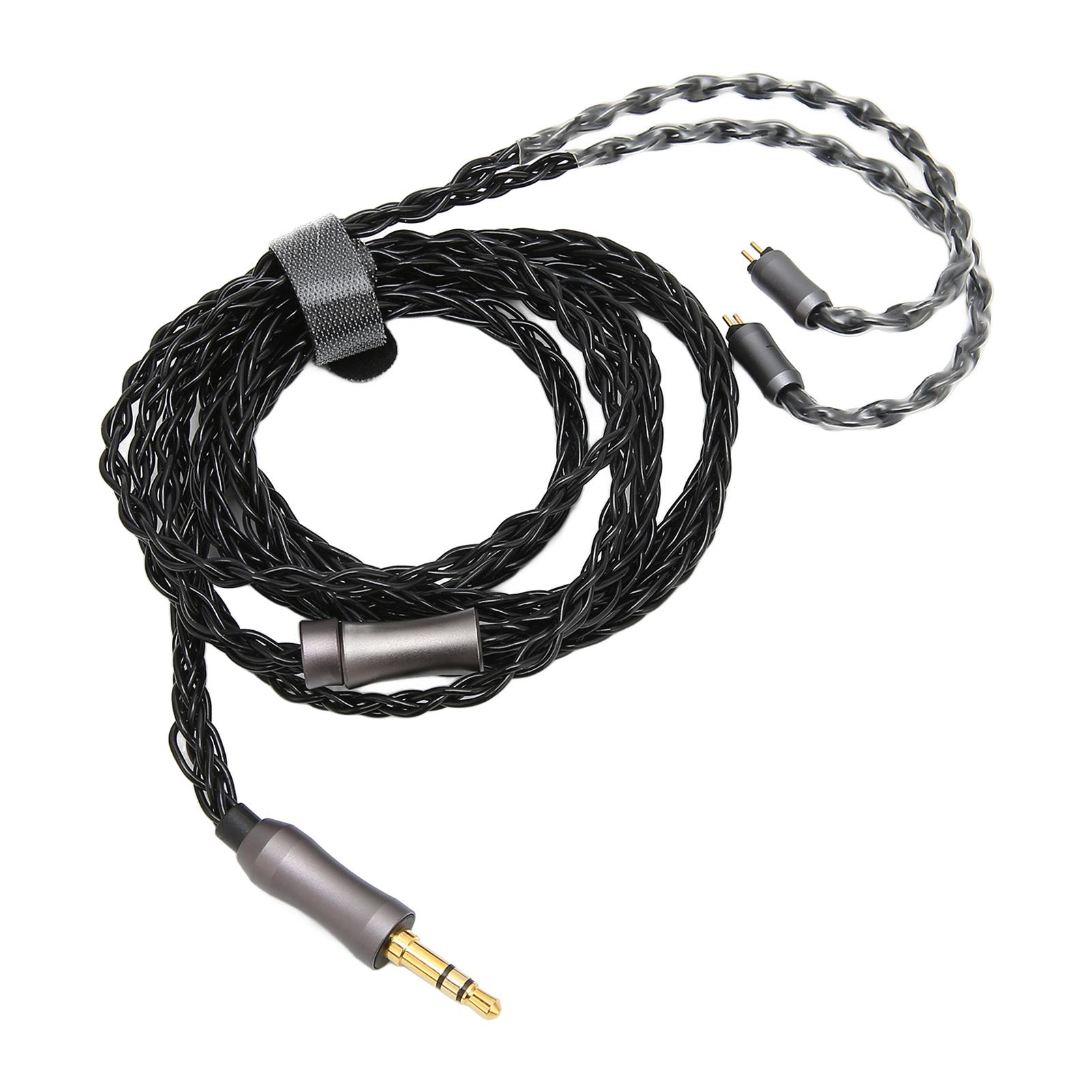 

3,5 мм кабель для наушников 8-жильный посеребренный 3,9-футовый 2-контактный кабель для наушников MP3 MP4