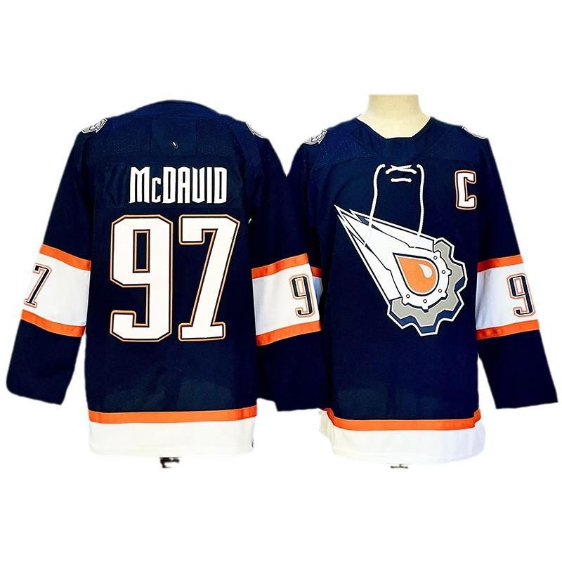 Mens Retro Ice Hockey Jersey Custom Embroidered 97 99 McDavid Gretzky Style Cotton Blend Training Shirt