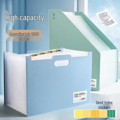 A4 Multi-Layer Accordion Handbag: 13-Pocket Large Capacity Desktop File Folder for Students