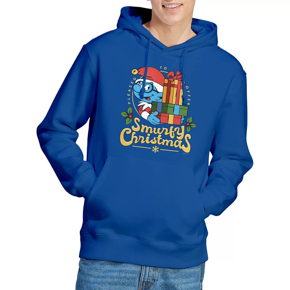 The Smurfs Unisex Adult Brainy Smurf Christmas Hoodie