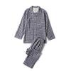 Set Pigiama in Cotone Stile Giapponese: Manica Lunga per Uomo e Donna, Pantaloni in Garza a Doppio Strato, Ideali per Coppie in Autunno.
