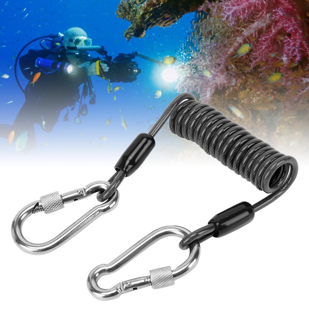 Stainless Steel Buckle Portable Camera Diving     Spring Rope Fishing Missed Line