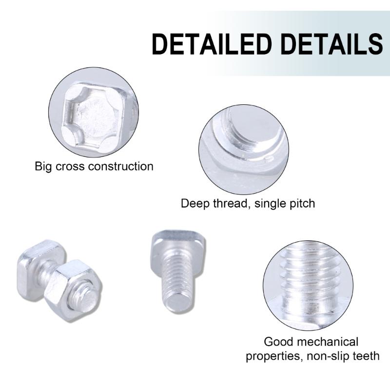 50Pcs Mounting Hardware Kit Aluminium M6x15mm Screws Bolts Nuts Kit Easy to Use for Hardware Greenhouse Supplies