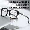 Classic Men's Square Reading Glasses Casual Blue Light Blocking Presbyopic Eyewear Women Male Progressive Multifocal Glasses